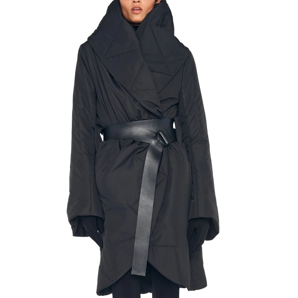 Norma Kamali Black Shawl Collar Coat, XXS